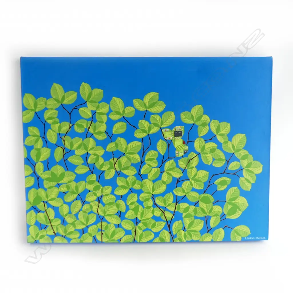 A. BARNS-GRAHAM 'SUPER SCIENCE' OIL ON CANVAS 600x795mm Image 1++