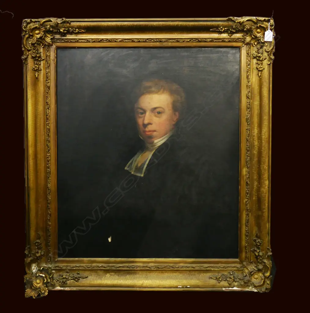 LG 19thC GENTS PORTRAIT, OIL ON BOARD, ARTIST UNKNOWN, TEAR TO CANVAS, LOSSES TO FRAME,  750x615mm Image 1++