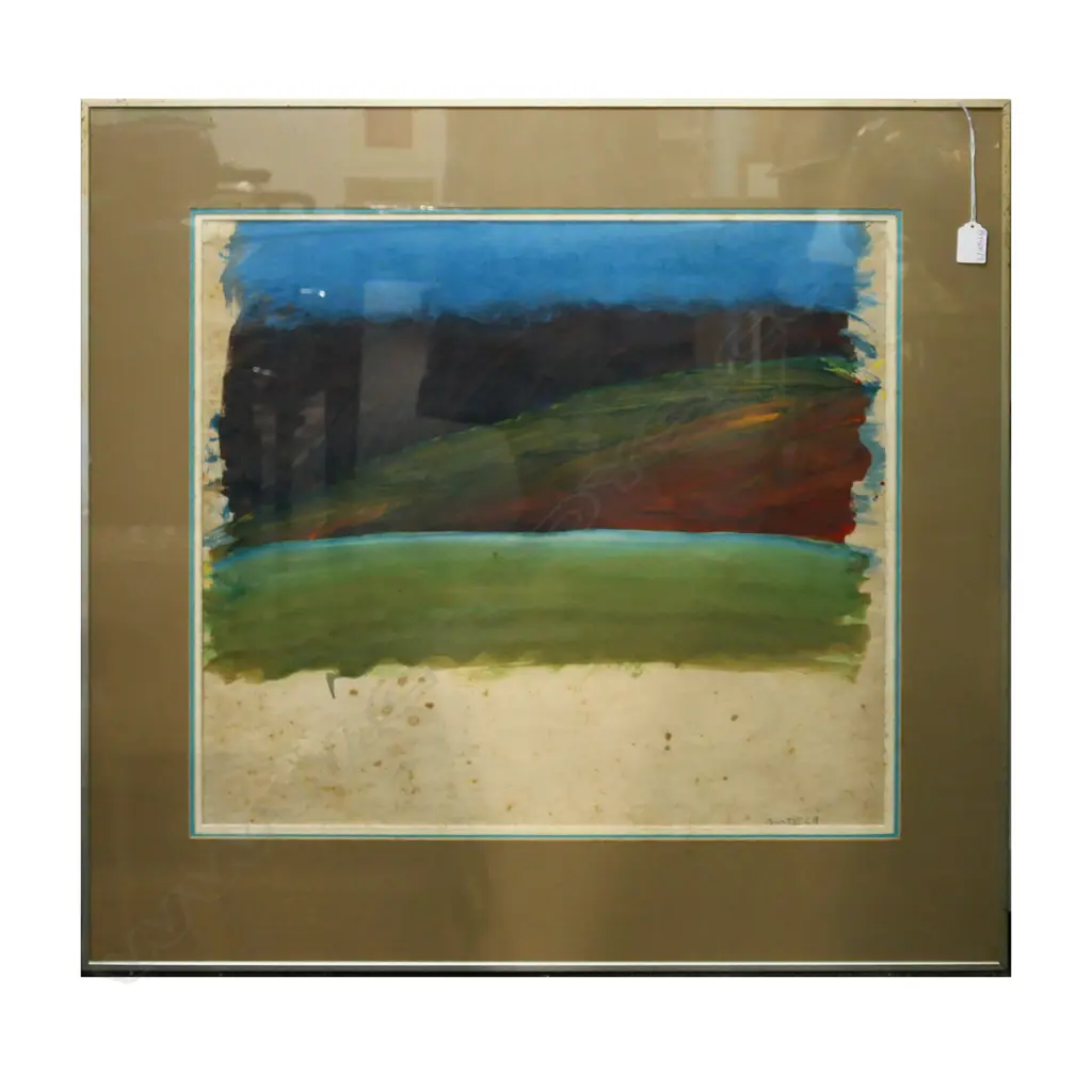 MICHAEL SMITHER, UNTITLED W/C, SIGNED & DATED '69 535x580mm FOXING ON GLASS & PAPER Image 1++