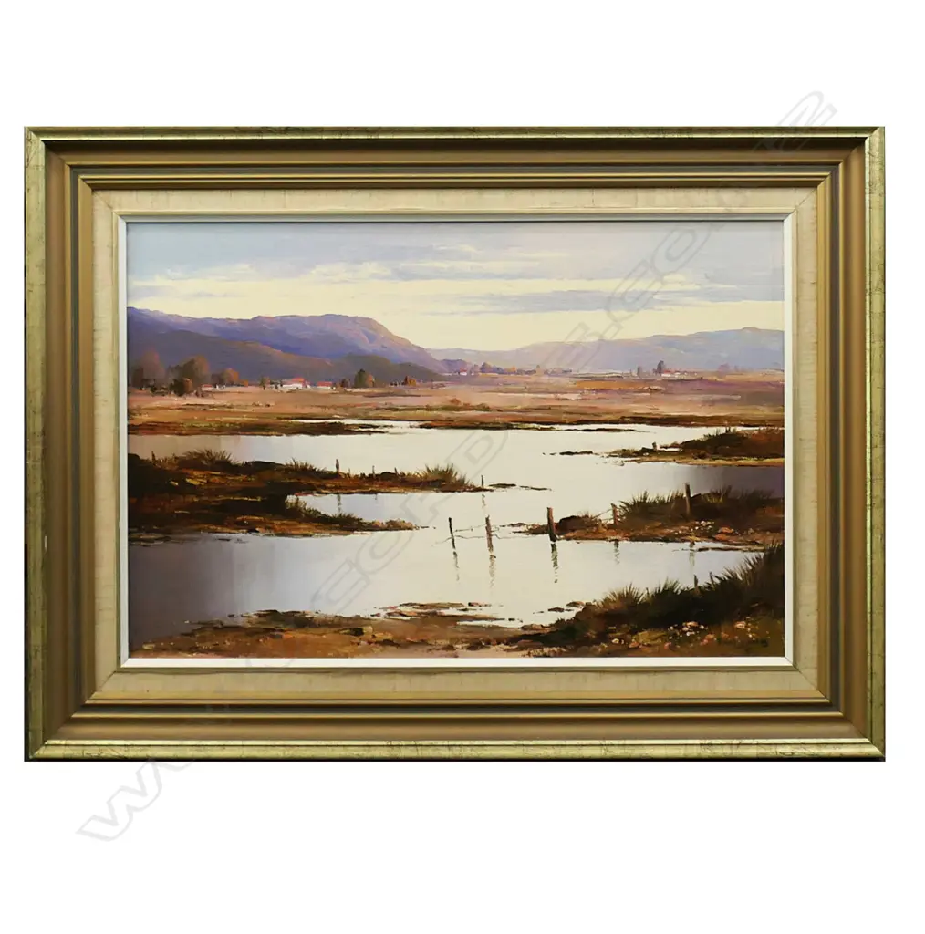 PETER WALLERS, 'HAURAKI PLAINS' OIL ON BOARD '91 360x545mm Image 1++