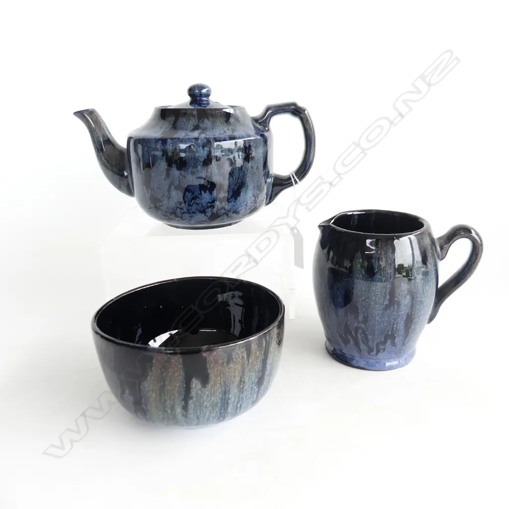 ALLAN COLLINS 3PC STUDIO POTTERY TEA SET H100MM Image 1++