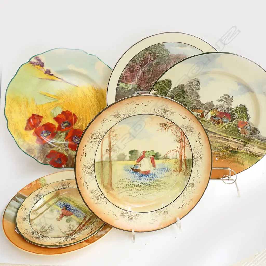 6 ROYAL DOULTON PLATES INCL. POPPY 270mm dia Image 1++