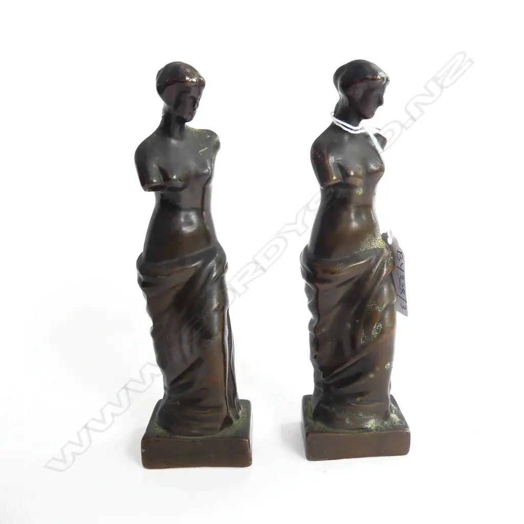 2 BRONZE CLASSICAL VENUS FIGURES H.165mm Image 1++