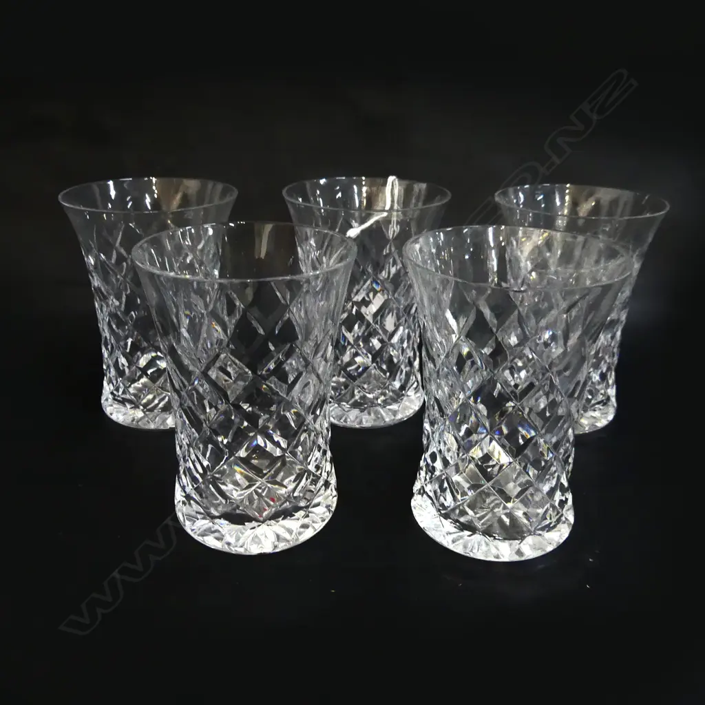 FIVE DIAMOND CRYSTAL CUT TUMBLERS Image 1++