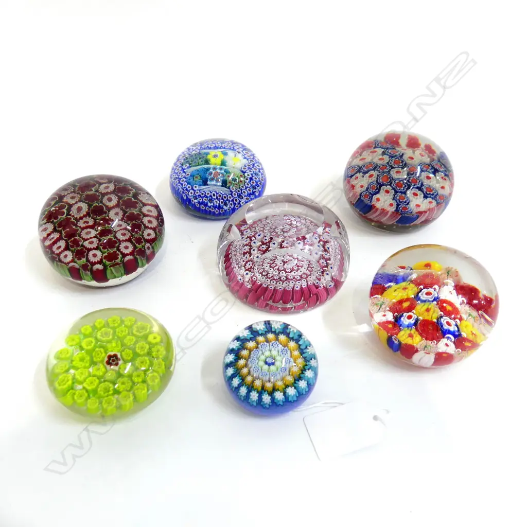 7 ASST. MILLEFIORI PAPERWEIGHTS Image 1++