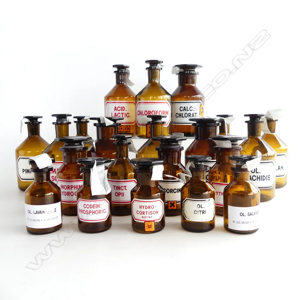 21 GERMAN CHEMIST BOTTLES H.140mm Image 1++