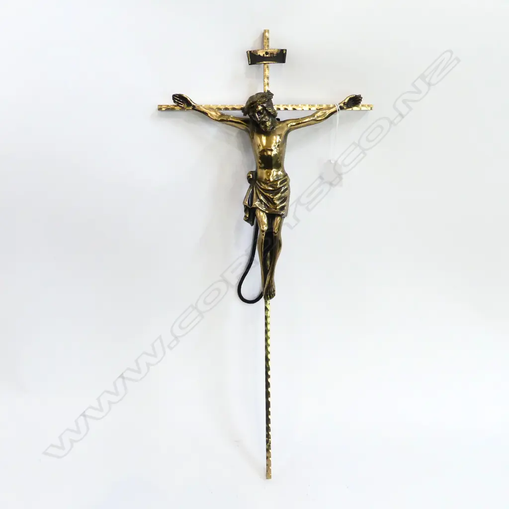BRASS WALL CRUCIFIX H.550mm MADE IN GERMANY Image 1++