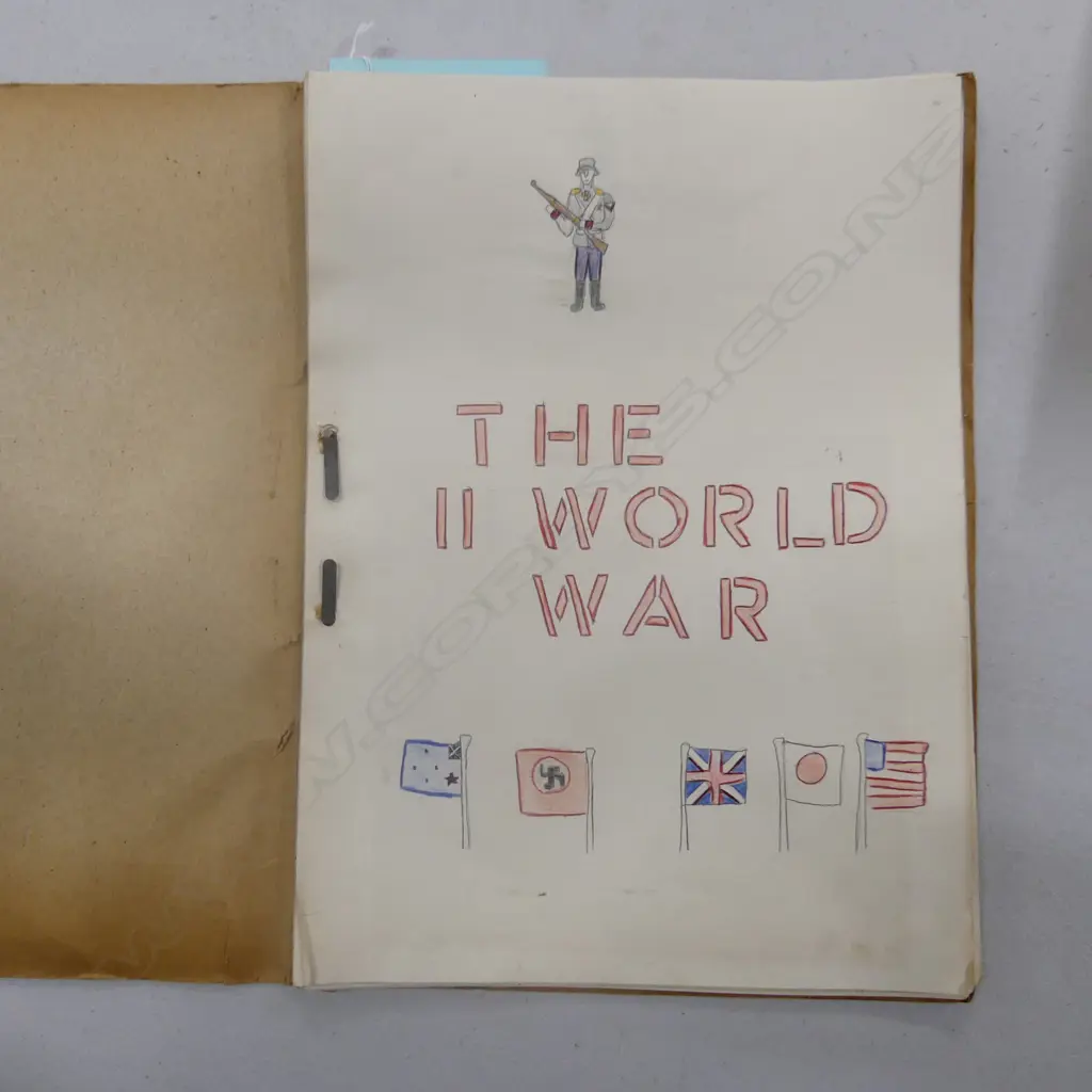 INTERESTING SCRAPBOOK DEPICTING WWII w ACTUAL ACTION PHOTOS Image 1++
