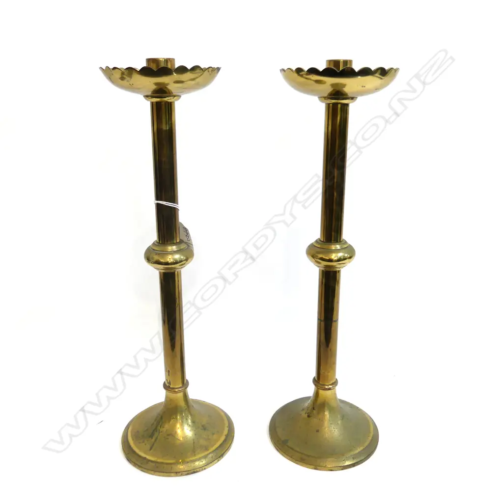 PR TALL BRASS CANDLESTICKS H.385mm Image 1++