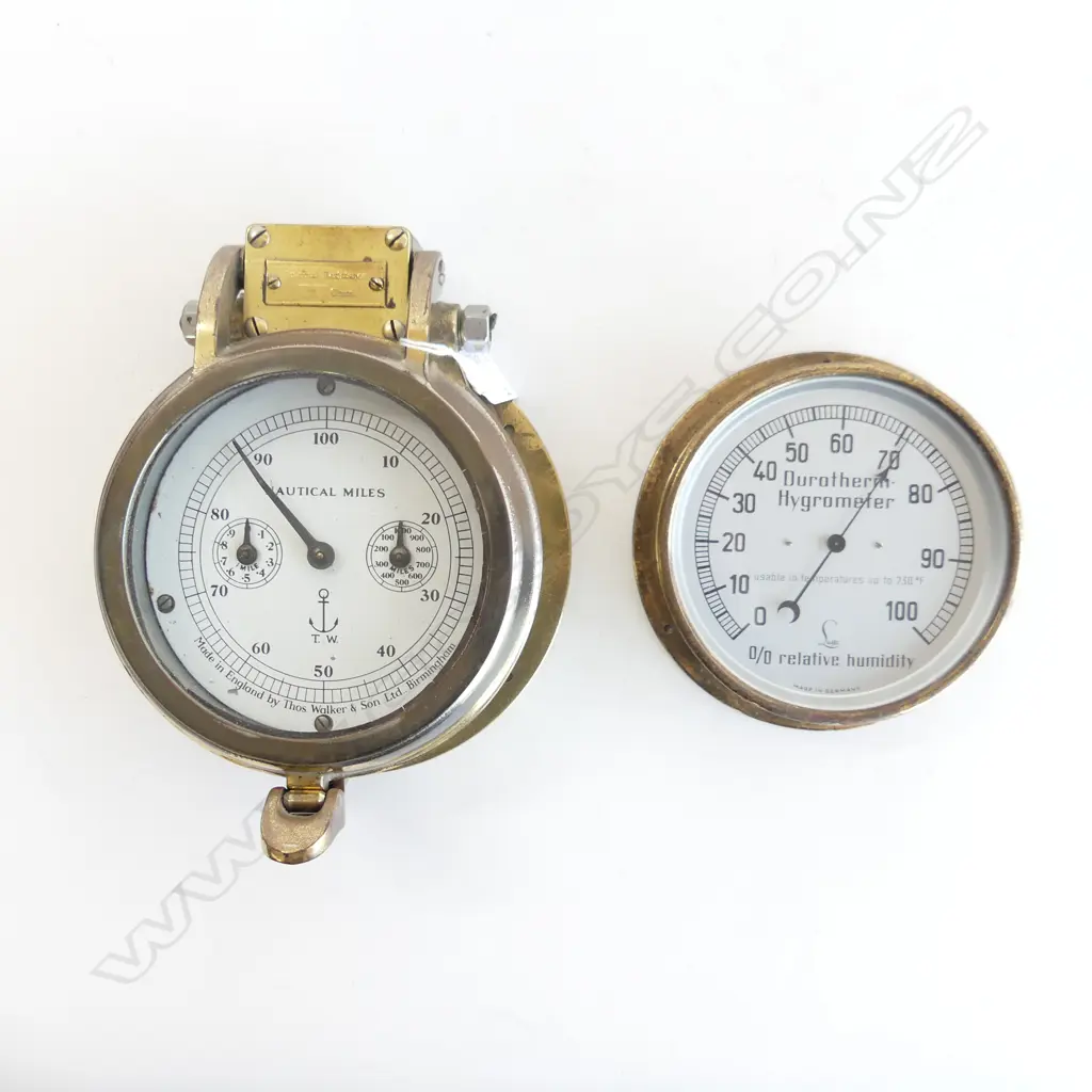 HYGROMETER & SHIPS BRIDGE LOG REPEATER BY THOMAS WALKER 180mm dia Image 1++