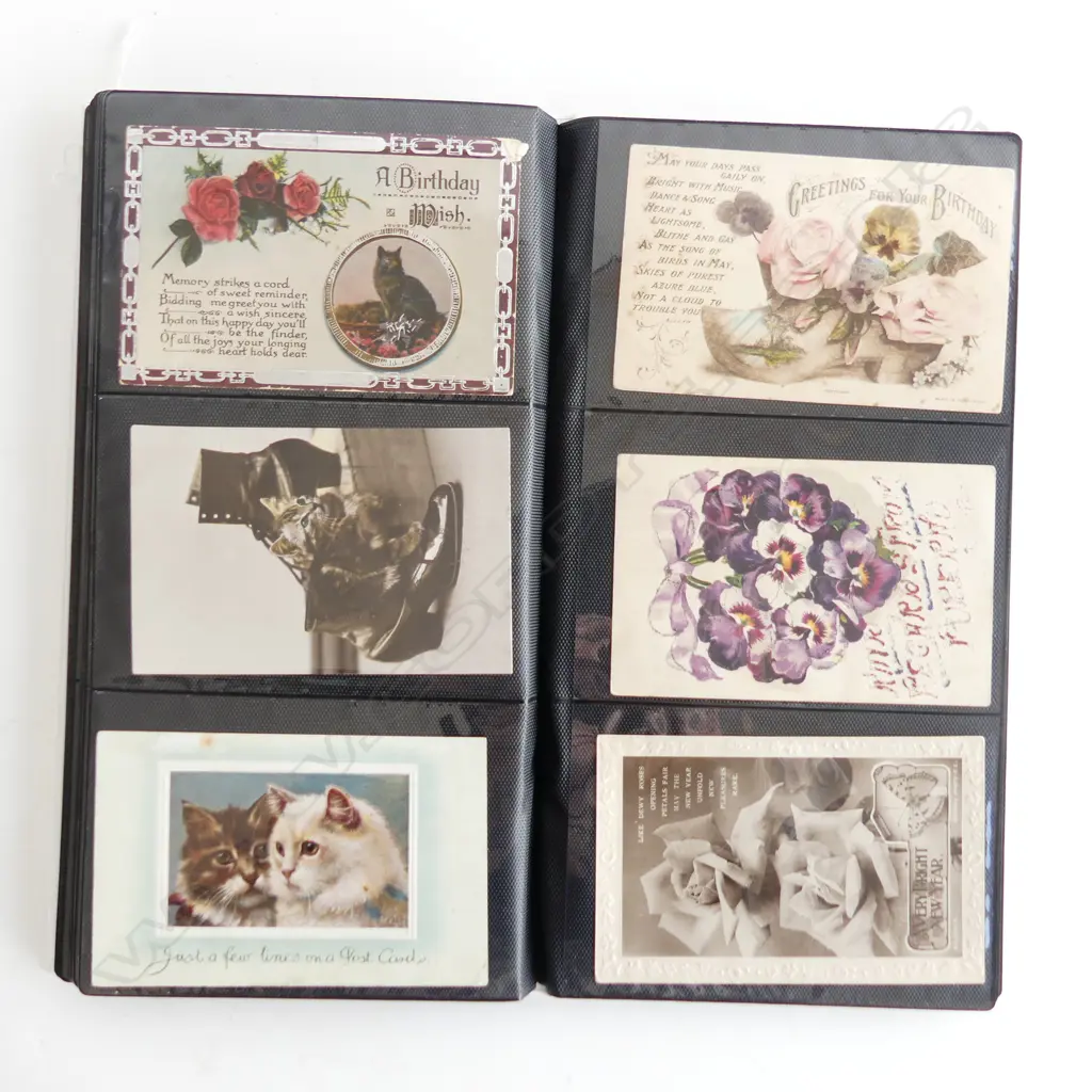 ALBUM 96 ASST. VINTAGE POSCARDS Image 1++