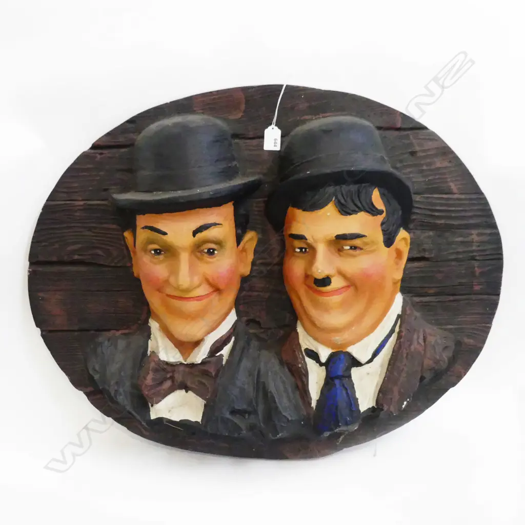 LG LAUREL & HARDY RESIN PLAQUE 590x740mm Image 1++