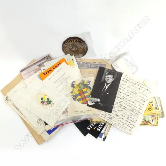 ASST. EPHEMERA INCL. TELEGRAMS, ENVELOPES, LABELS ETC