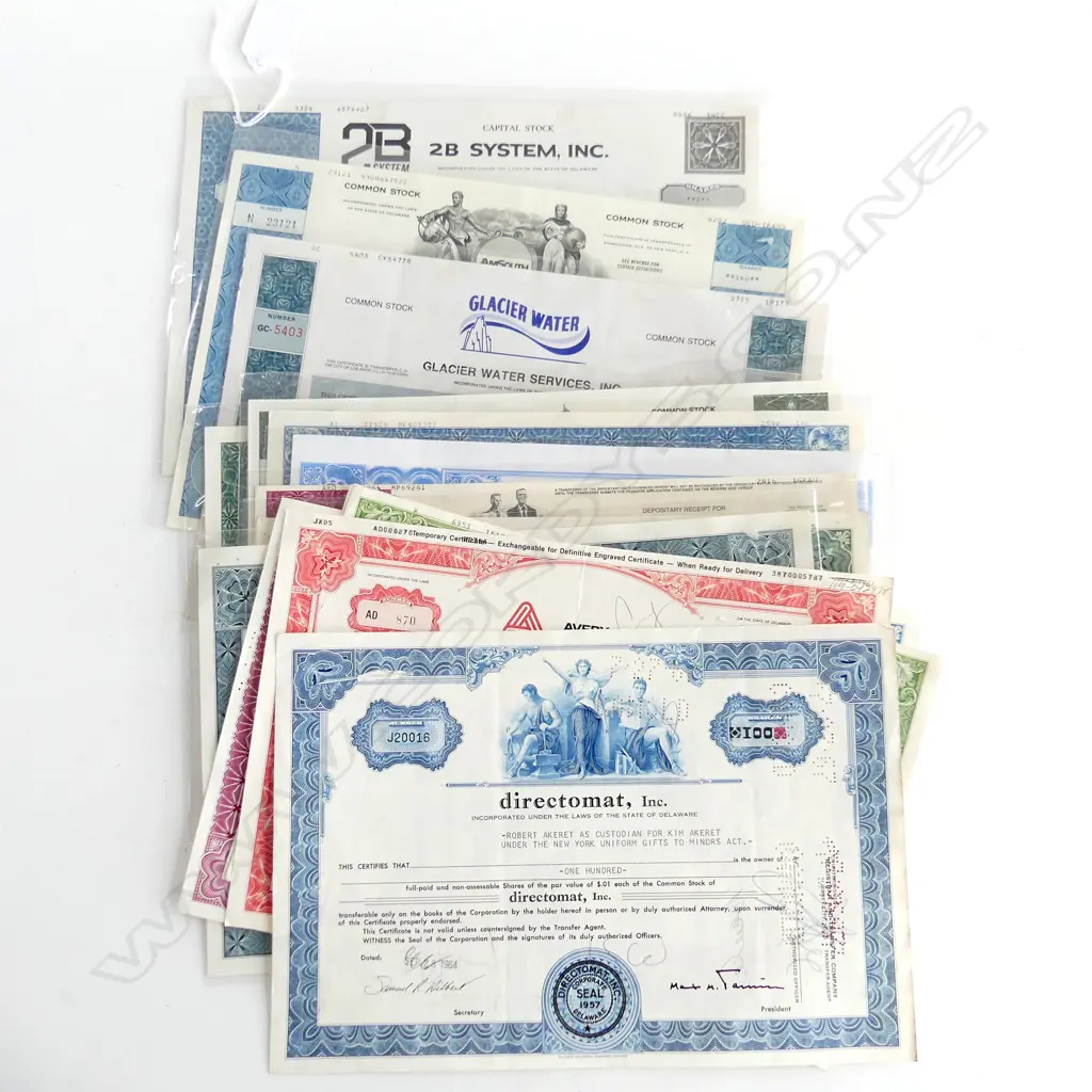 16 AMERICAN SHARE CERTIFICATES 200x310mm Image 1++