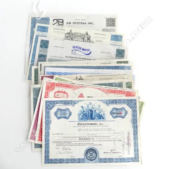 16 AMERICAN SHARE CERTIFICATES 200x310mm