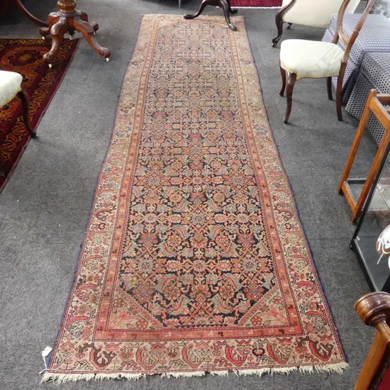 HAND KNOTTED ALL WOOL RUNNER 3950x1130mm