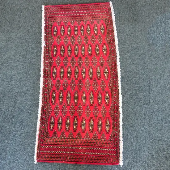 165G SML PERSIAN TURKOMAN HAND KNOTTED RUG 1330 x 600mm