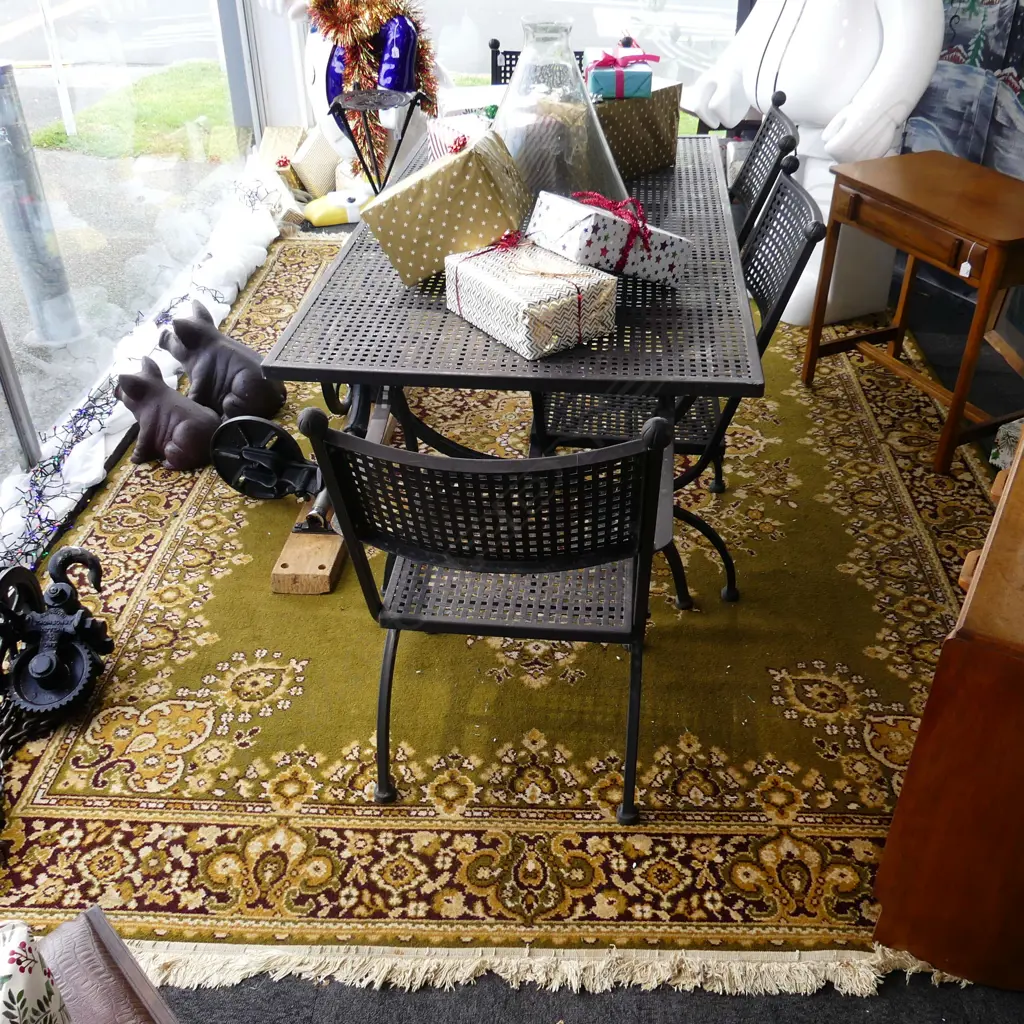 LG MACHINE KNOTTED GREEN RUG 3270x2450mm Image 1++