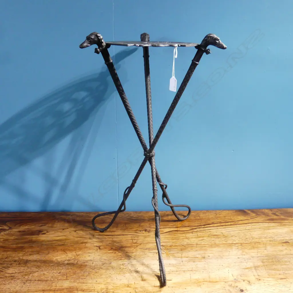 3 LEG CAST IRON TABLE; HORSE THEME H.710mm Image 1++