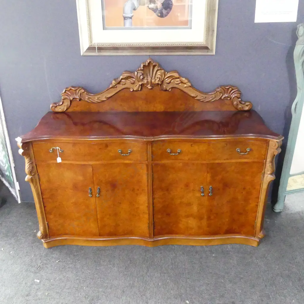 BURR WALNUT VENEER SIDEBOARD 1660 x 600 x 1300mm Image 1++