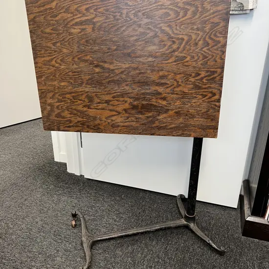 ANTIQUE ADJUSTABLE READING TABLE W.610mm. small chipping to edge