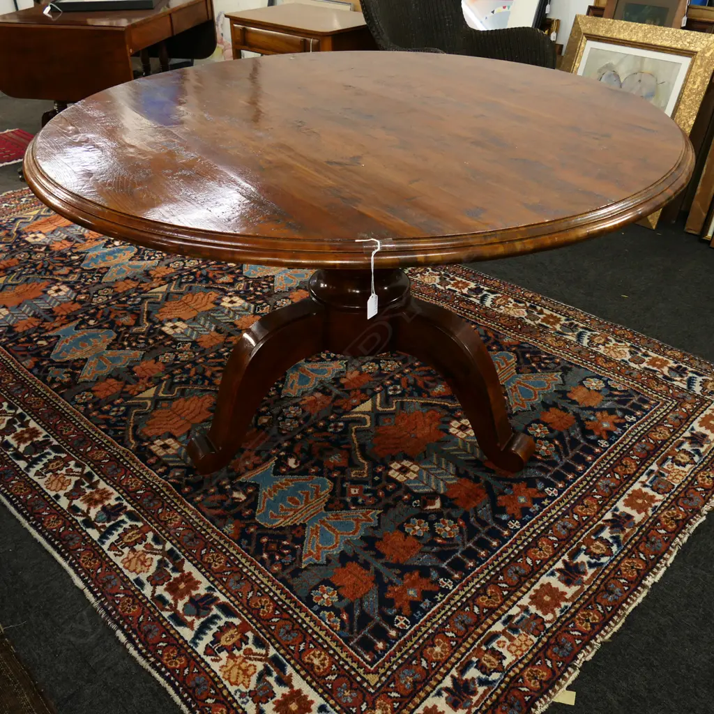WOODEN PEDESTAL TABLE 1320mm dia H.770mm Image 1++