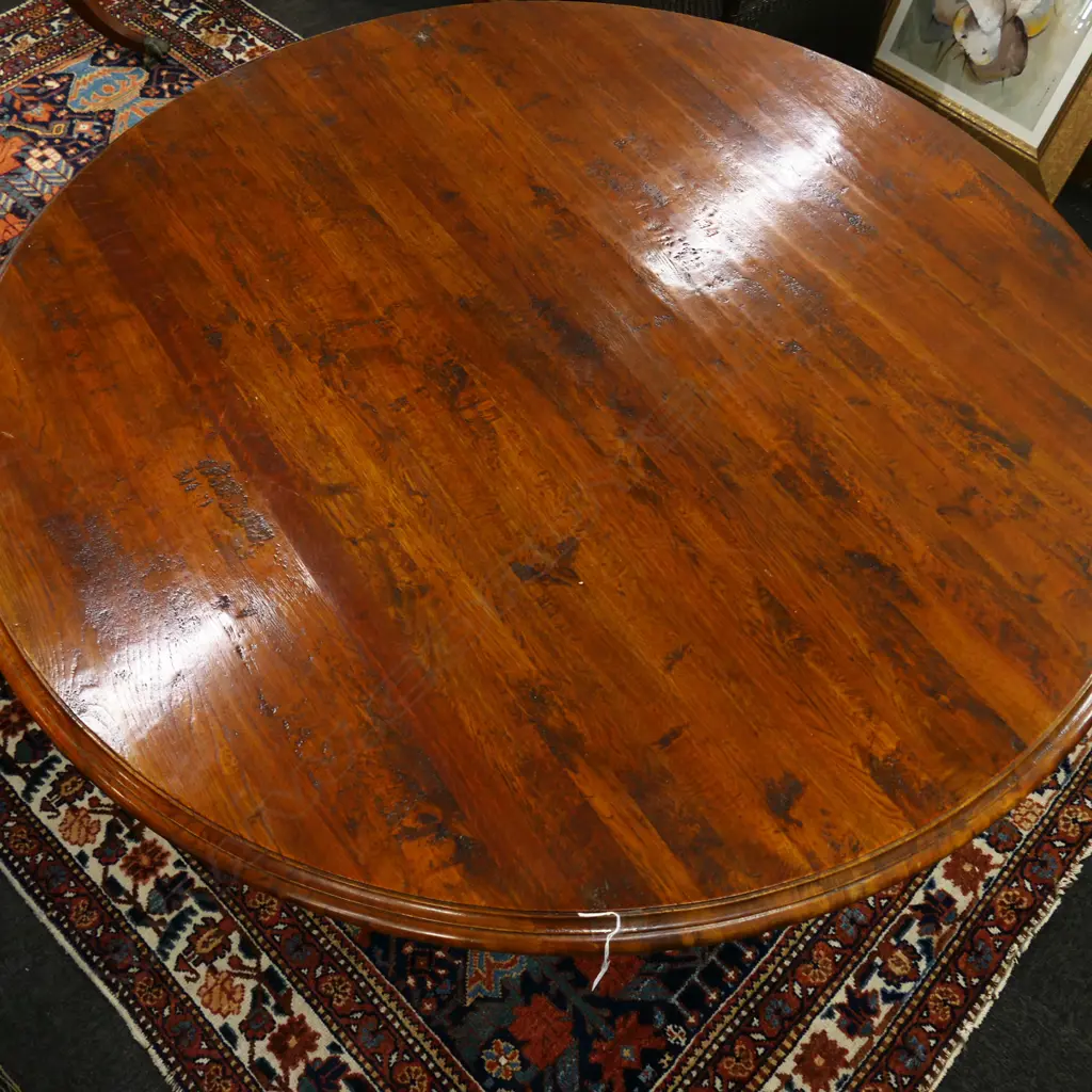 WOODEN PEDESTAL TABLE 1320mm dia H.770mm Image 1++