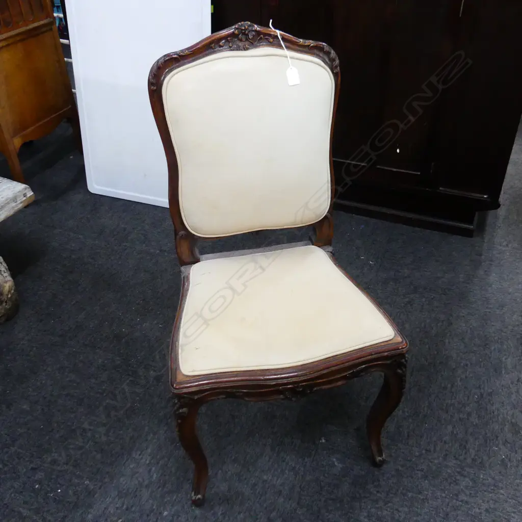 FRENCH STYLE DINING CHAIR w. LEATHER UPHOLSTERY Image 1++