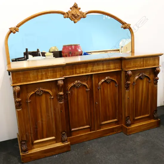 19thC MIRROR BACK SIDEBOARD 1760x570x1600mm