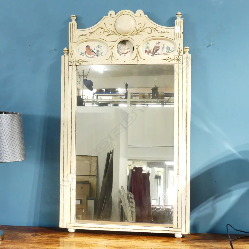 WHITE PAINTED EDWARDIAN MANTEL MIRROR 1150x670mm Image 1++