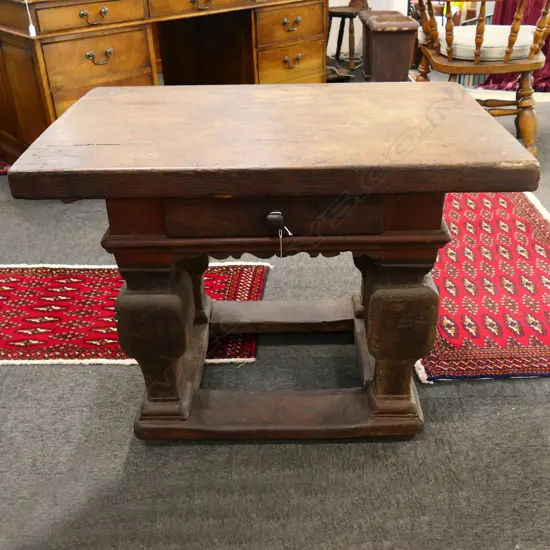 HEAVY SPANISH STYLE SIDE TABLE 820x520x610mm