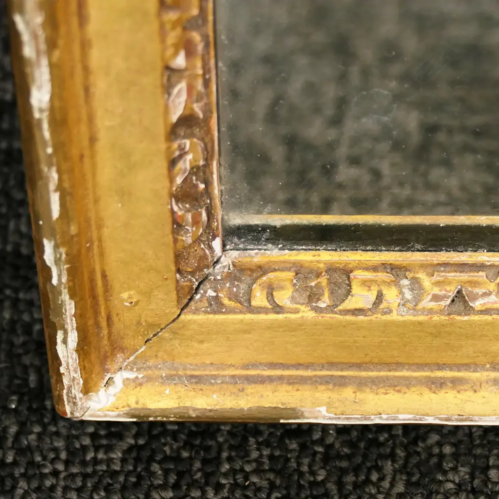 ANTIQUE GILT FRAMED MIRROR, SOME LOSSES TO GILDING, 920 x 400mm Image 1++