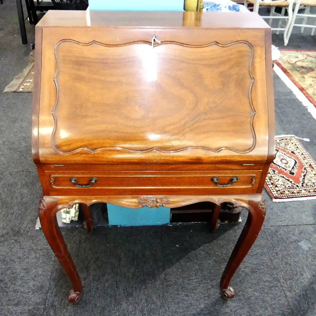 MAHOGANY DROP FRONT DESK 700x430x1050mm Image 1++