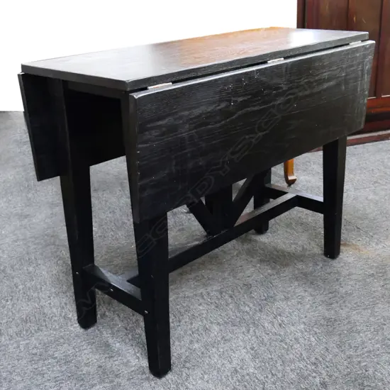 CONTEMPORARY EBONISED DROP SIDE TABLE 950x450x755mm