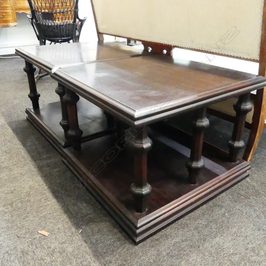 PR DARK STAINED RETRO SIDE TABLES 615x615x450mm Image 1++