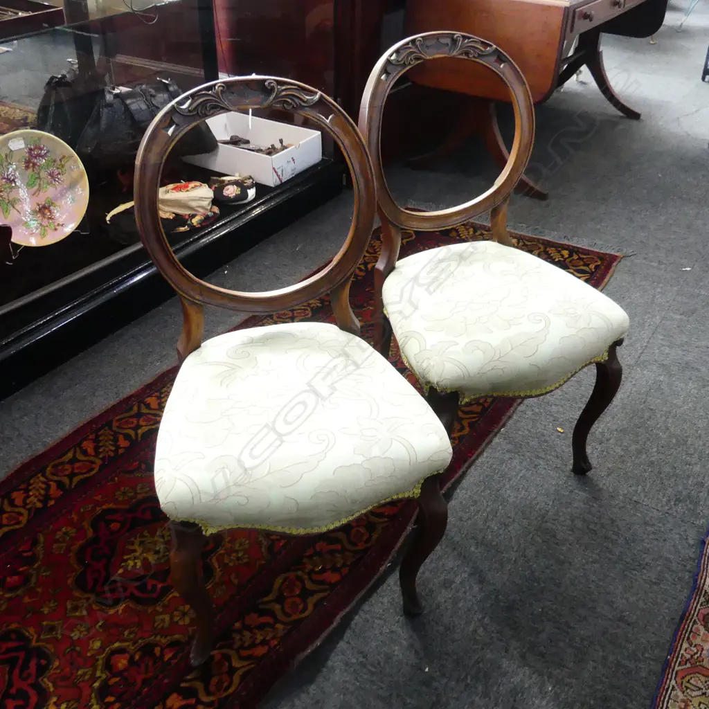 PAIR OF VICTORIAN MAHOGANY DINING CHAIRS Image 1++