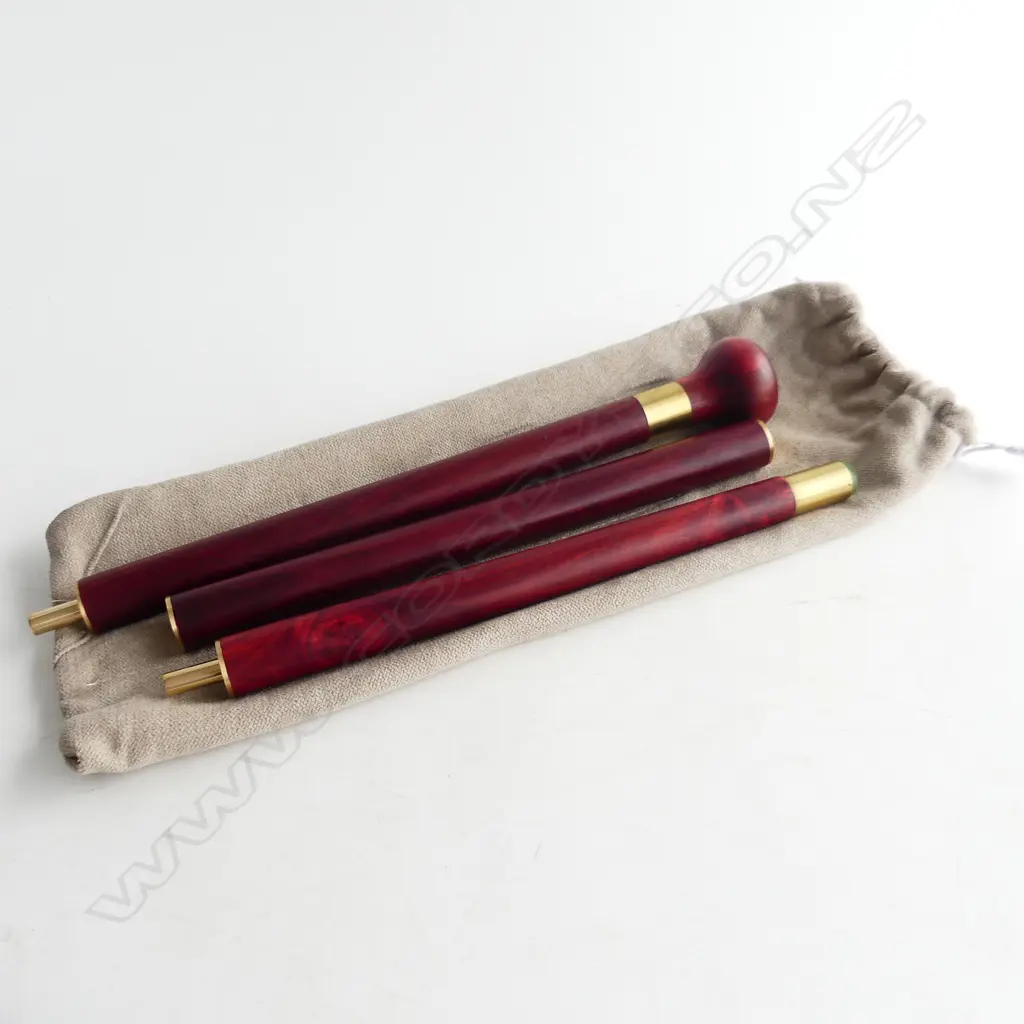 CHINESE ROSEWOOD 3 PIECE WALKING STICK Image 1++
