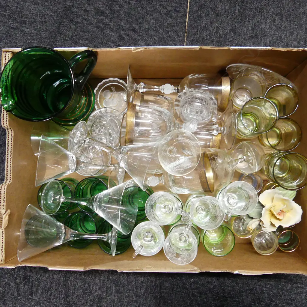 BOX LOT ASST. DRINKING GLASSES ETC Image 1++