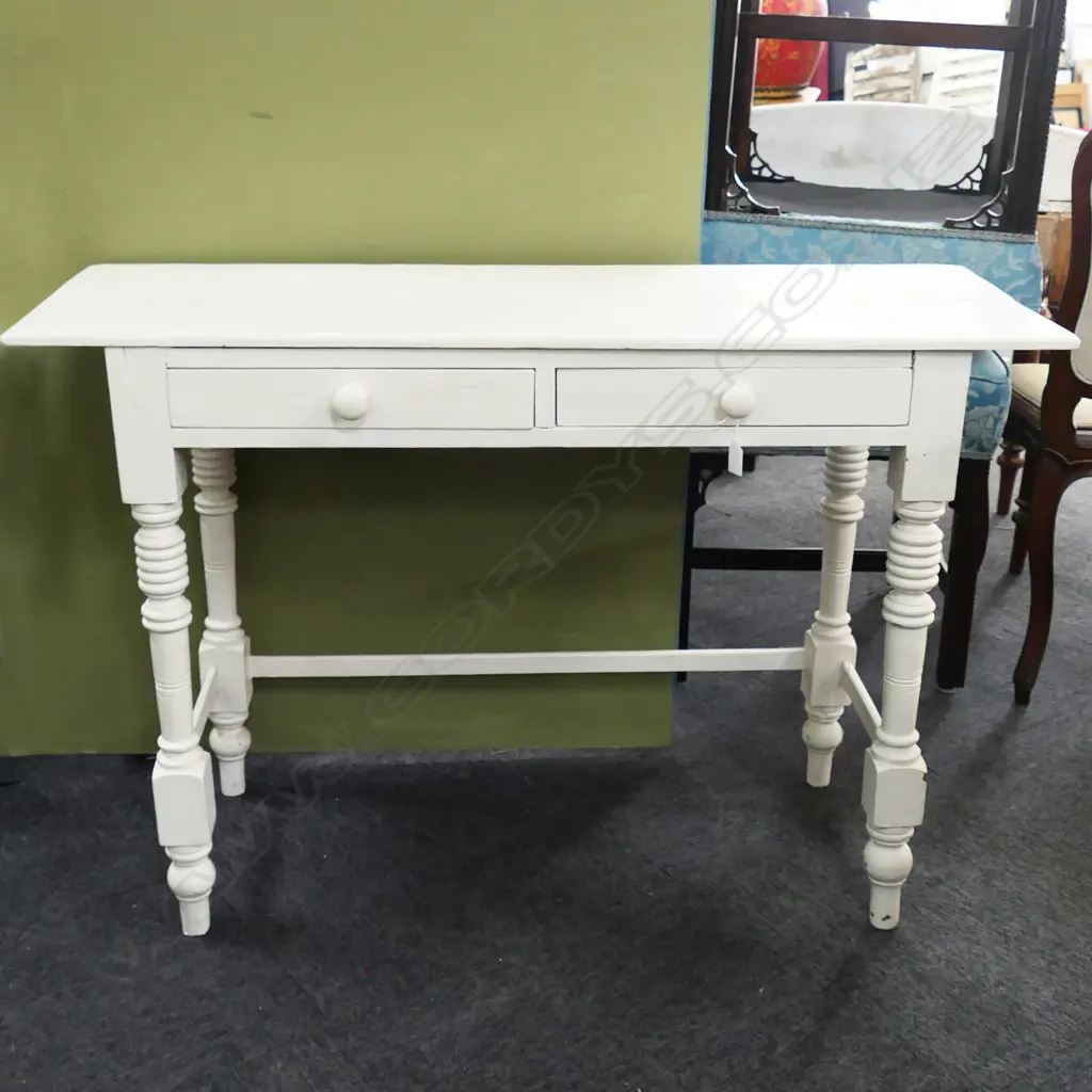 WHITE PAINTED HALL TABLE 1130x415x750mm Image 1++