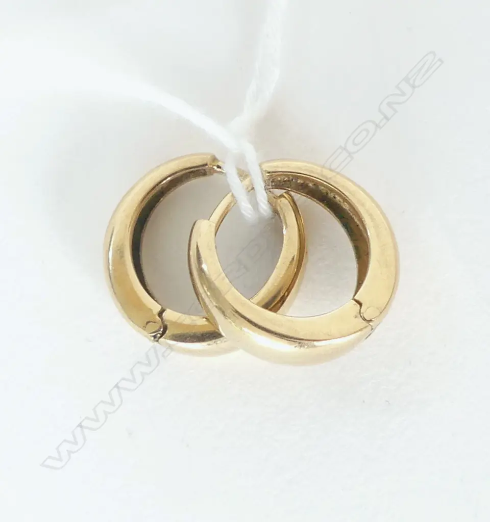 PR 9CT YELLOW GOLD HUGGIE EARRINGS  4.8 gms Image 1++