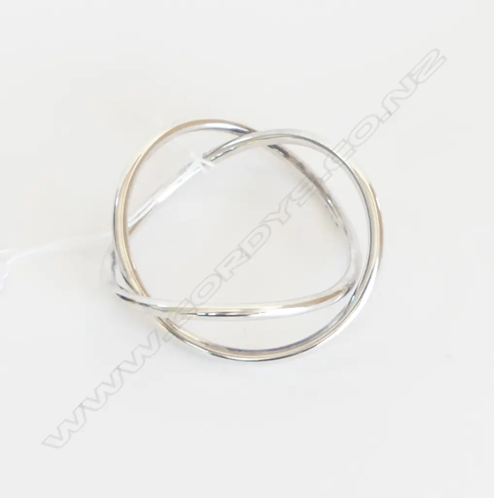DANISH SILVER BANGLE by HANS HANSEN (stamped), 74.4gm Image 1++