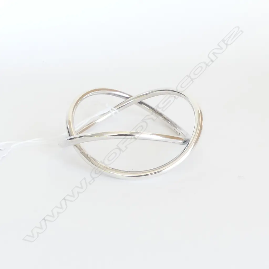 DANISH SILVER BANGLE by HANS HANSEN (stamped), 74.4gm Image 1++