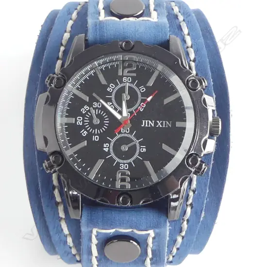 MUTI FUNCTION QUARTZ JIN XIN GENTS WATCH w CALF LEATHER CUFF