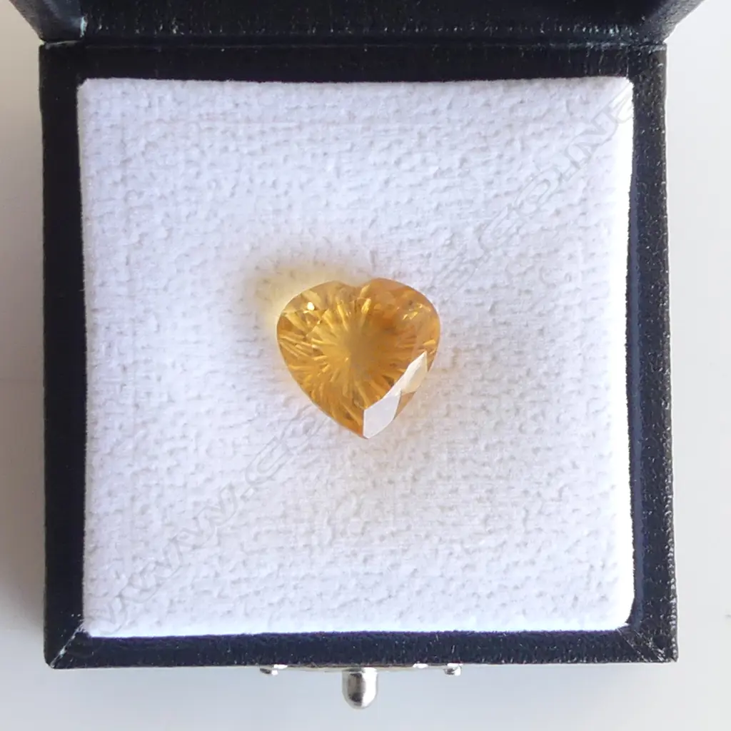 HEART SHAPED CITRINE, LASERCUT  DESIGN, 7.5ct Image 1++