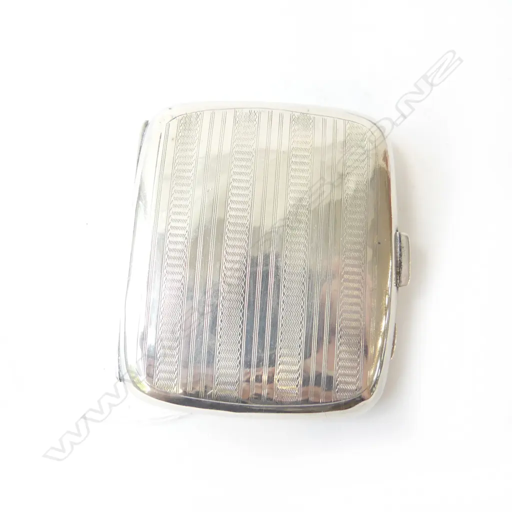 STG SILVER CIGARETTE CASE by JOSEPH GLOSTER, B'HAM 1921, 49gm Image 1++