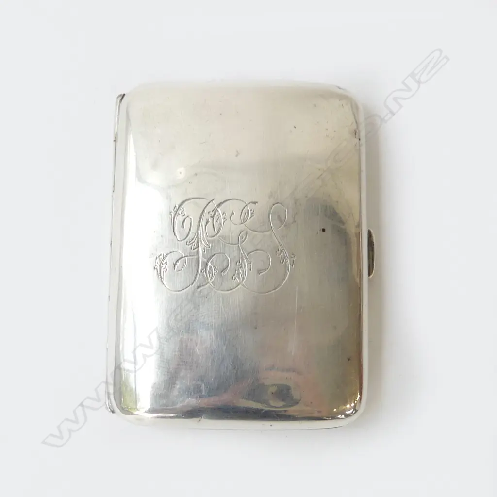 STG SILVER CIGARETTE CASE, B'HAM 1910 68gms Image 1++