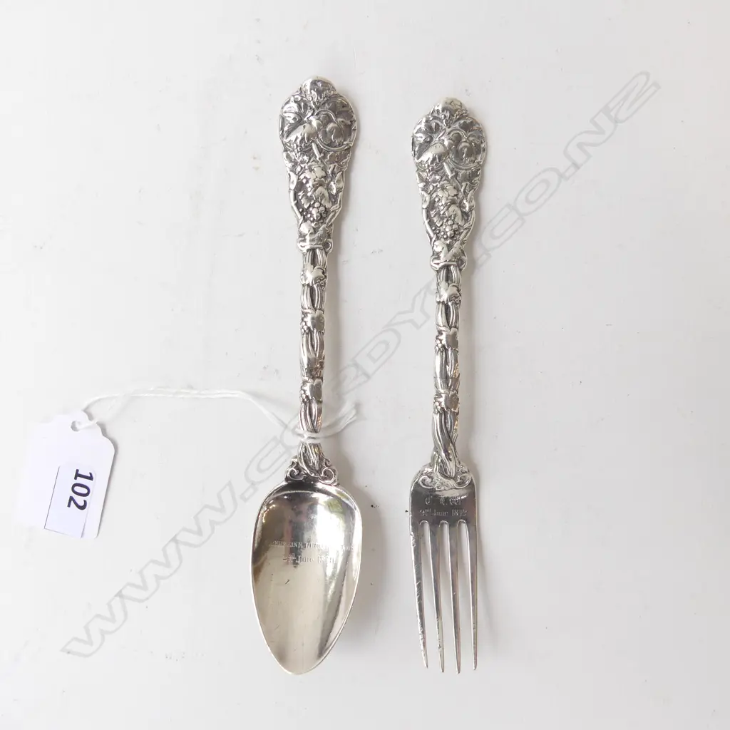 STG SILVER FORK & SPOON LONDON 1839 103gms Image 1++