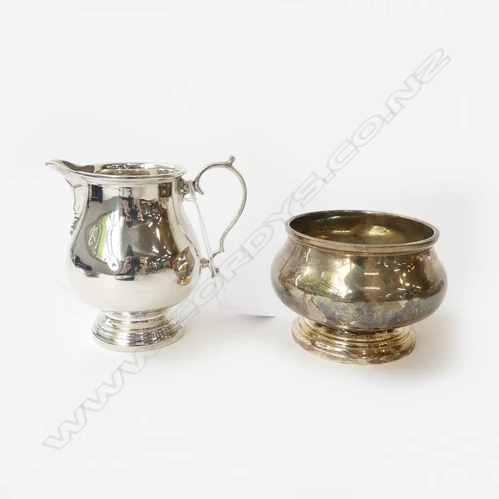 STG SILVER MILK JUG & SUGAR BOWL, B'HAM 1965 278gms Image 1++