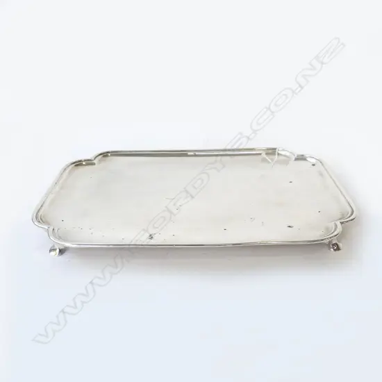 ART DECO DUTCH SILVER TRAY 235x350mm 735gms spreading organic feet