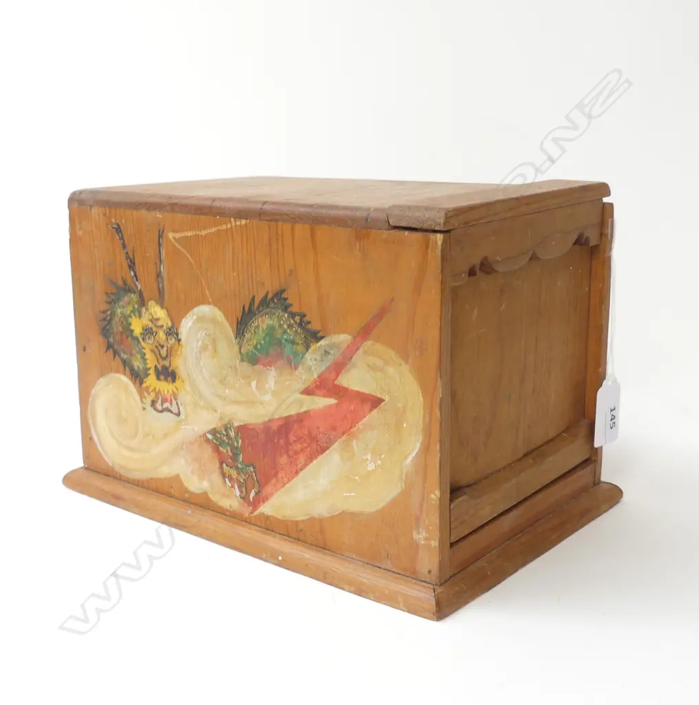VINTAGE WOODEN MAH JONG SET, CASED 175x255x165mm Image 1++